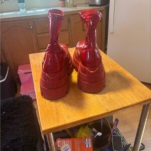Naked Wolfe sassy red platform boots size 38eu
8 us